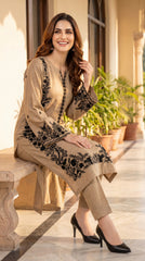 RIWAQ - 2PCS EMBROIDERED UNSTITCHED DHANAK SUIT #RWQ2031