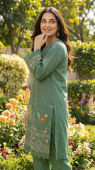RIWAQ - 2PCS EMBROIDERED UNSTITCHED LAWN SUIT #RWQ016