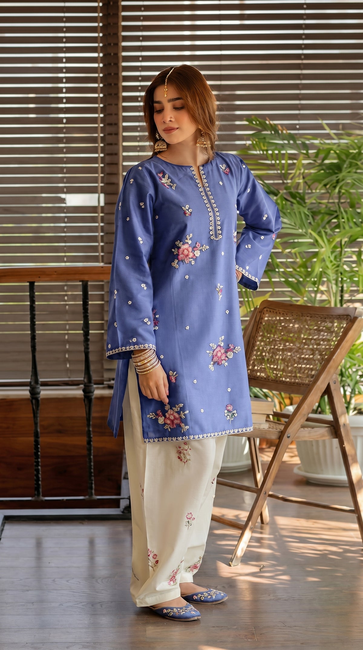 RIWAQ - 2PCS EMBROIDERED UNSTITCHED DHANAK SUIT #RWQ2108