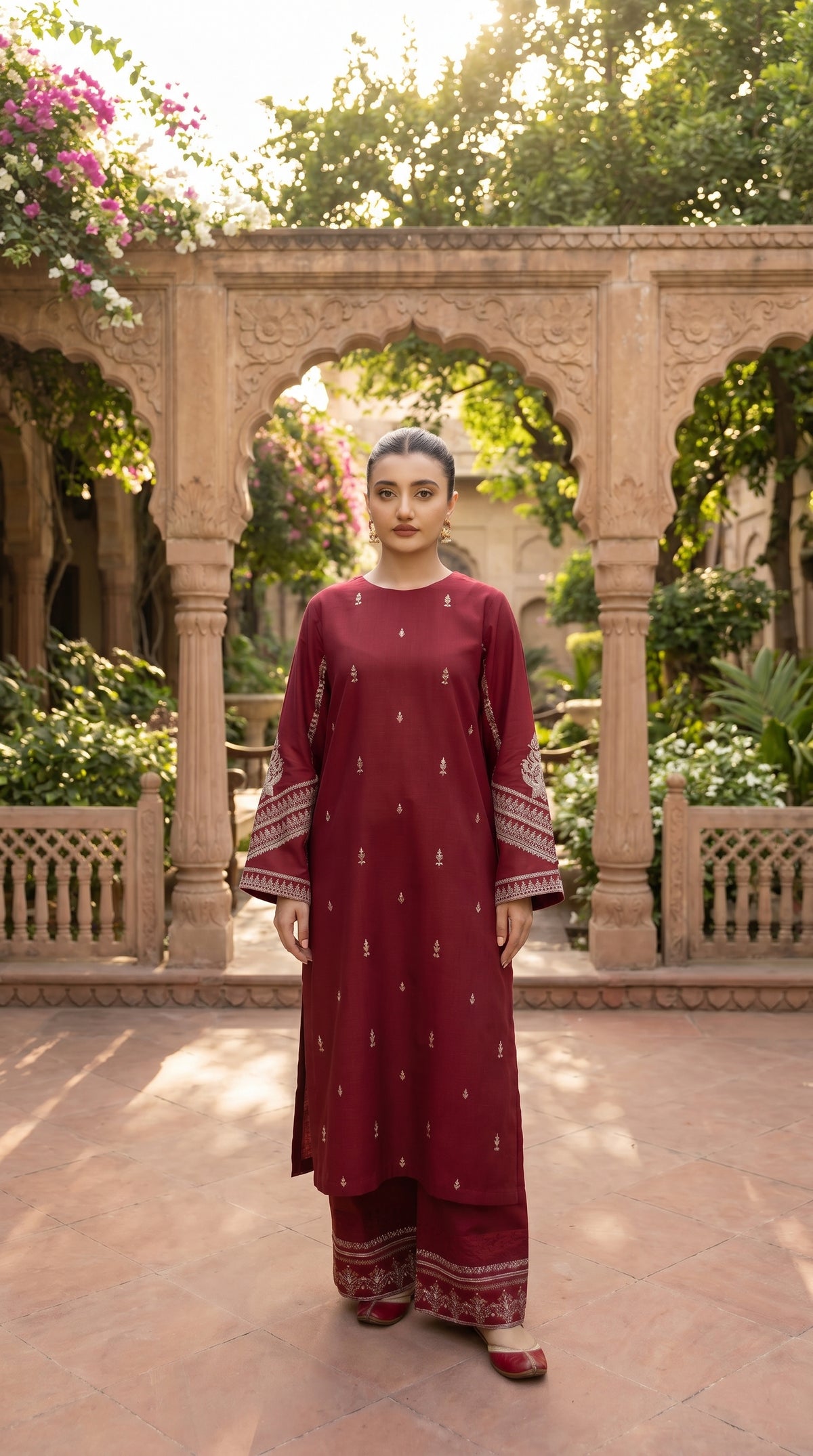 RIWAQ - 2PCS EMBROIDERED UNSTITCHED LAWN SUIT #RWQ076