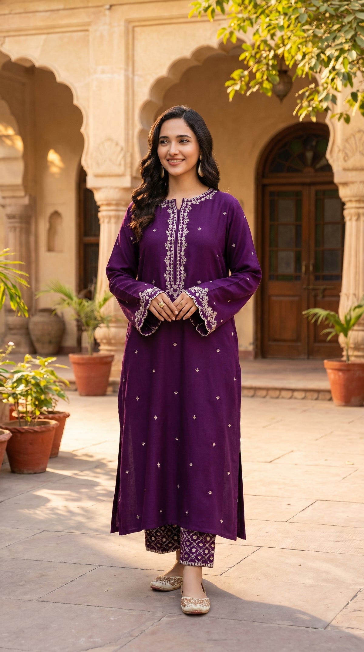 RIWAQ - 2PCS EMBROIDERED UNSTITCHED LAWN SUIT #RWQ066