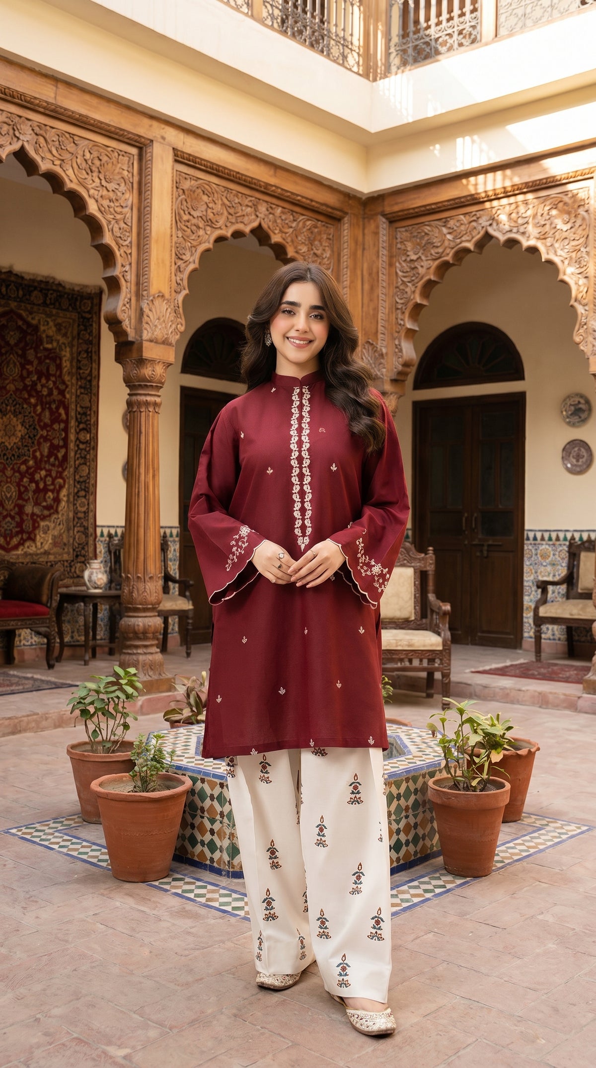 RIWAQ - 2PCS EMBROIDERED UNSTITCHED LAWN SUIT #RWQ089