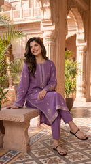 RIWAQ - 2PCS EMBROIDERED UNSTITCHED DHANAK SUIT #RWQ2110