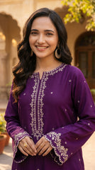 RIWAQ - 2PCS EMBROIDERED UNSTITCHED LAWN SUIT #RWQ066