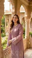 RIWAQ - 2PCS EMBROIDERED UNSTITCHED DHANAK SUIT #RWQ2070