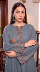 RIWAQ - 2PCS EMBROIDERED UNSTITCHED DHANAK SUIT #RWQ2132