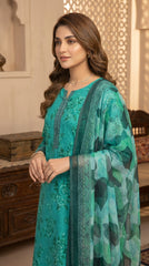 RIWAQ - 3PCS UNSTITCHED PREMIUM LAWN SUIT #RWQ038