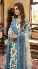 RIWAQ - 3PCS UNSTITCHED PREMIUM LAWN SUIT #RWQ036