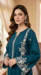 RIWAQ - 2PCS EMBROIDERED UNSTITCHED DHANAK SUIT #RWQ2111