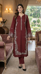 RIWAQ - 2PCS EMBROIDERED UNSTITCHED DHANAK SUIT #RWQ2028