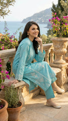 RIWAQ - 2PCS EMBROIDERED UNSTITCHED DHANAK SUIT #RWQ2021