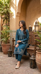 RIWAQ - 2PCS EMBROIDERED UNSTITCHED DHANAK SUIT #RWQ2004