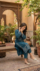 RIWAQ - 2PCS EMBROIDERED UNSTITCHED DHANAK SUIT #RWQ2004