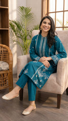 RIWAQ - 2PCS EMBROIDERED UNSTITCHED DHANAK SUIT #RWQ2106