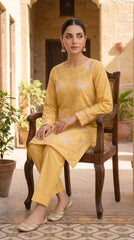 RIWAQ - 2PCS EMBROIDERED UNSTITCHED LAWN SUIT #RWQ114