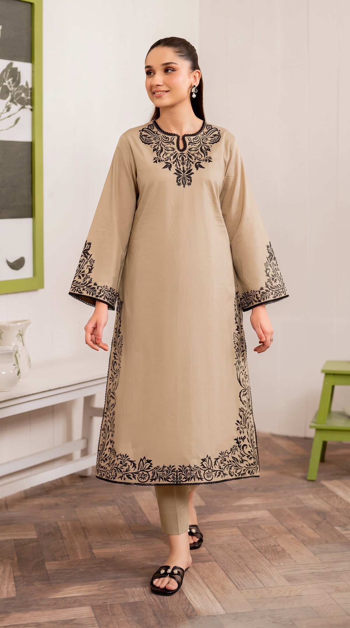 RIWAQ - 2PCS EMBROIDERED UNSTITCHED DHANAK SUIT #RWQ2137