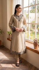 RIWAQ - 2PCS EMBROIDERED UNSTITCHED DHANAK SUIT #RWQ2137