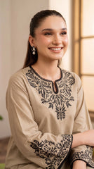 RIWAQ - 2PCS EMBROIDERED UNSTITCHED DHANAK SUIT #RWQ2137