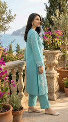 RIWAQ - 2PCS EMBROIDERED UNSTITCHED DHANAK SUIT #RWQ2021