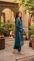 RIWAQ - 2PCS EMBROIDERED UNSTITCHED DHANAK SUIT #RWQ2004
