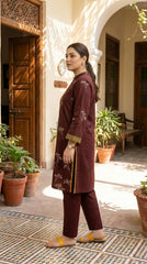 RIWAQ - 2PCS EMBROIDERED UNSTITCHED LAWN SUIT #RWQ072
