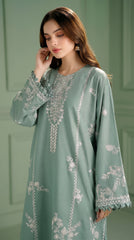 RIWAQ - 2PCS EMBROIDERED UNSTITCHED DHANAK SUIT #RWQ2135