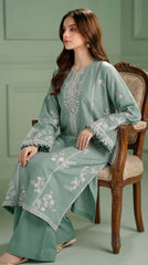 RIWAQ - 2PCS EMBROIDERED UNSTITCHED DHANAK SUIT #RWQ2135