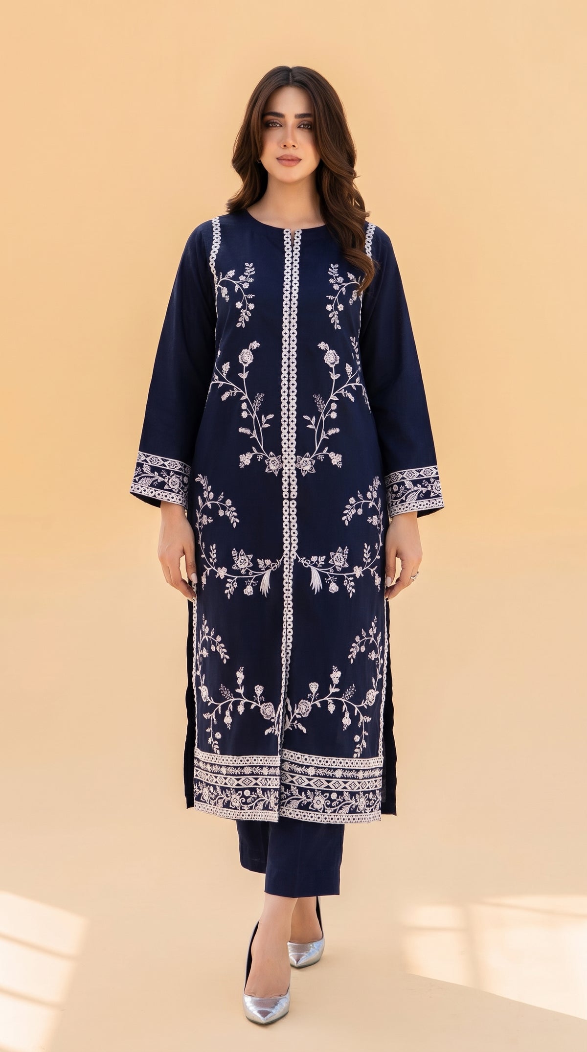 RIWAQ - 2PCS EMBROIDERED UNSTITCHED DHANAK SUIT #RWQ2136