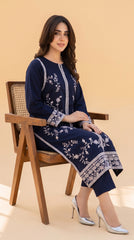 RIWAQ - 2PCS EMBROIDERED UNSTITCHED DHANAK SUIT #RWQ2136