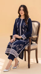 RIWAQ - 2PCS EMBROIDERED UNSTITCHED DHANAK SUIT #RWQ2136