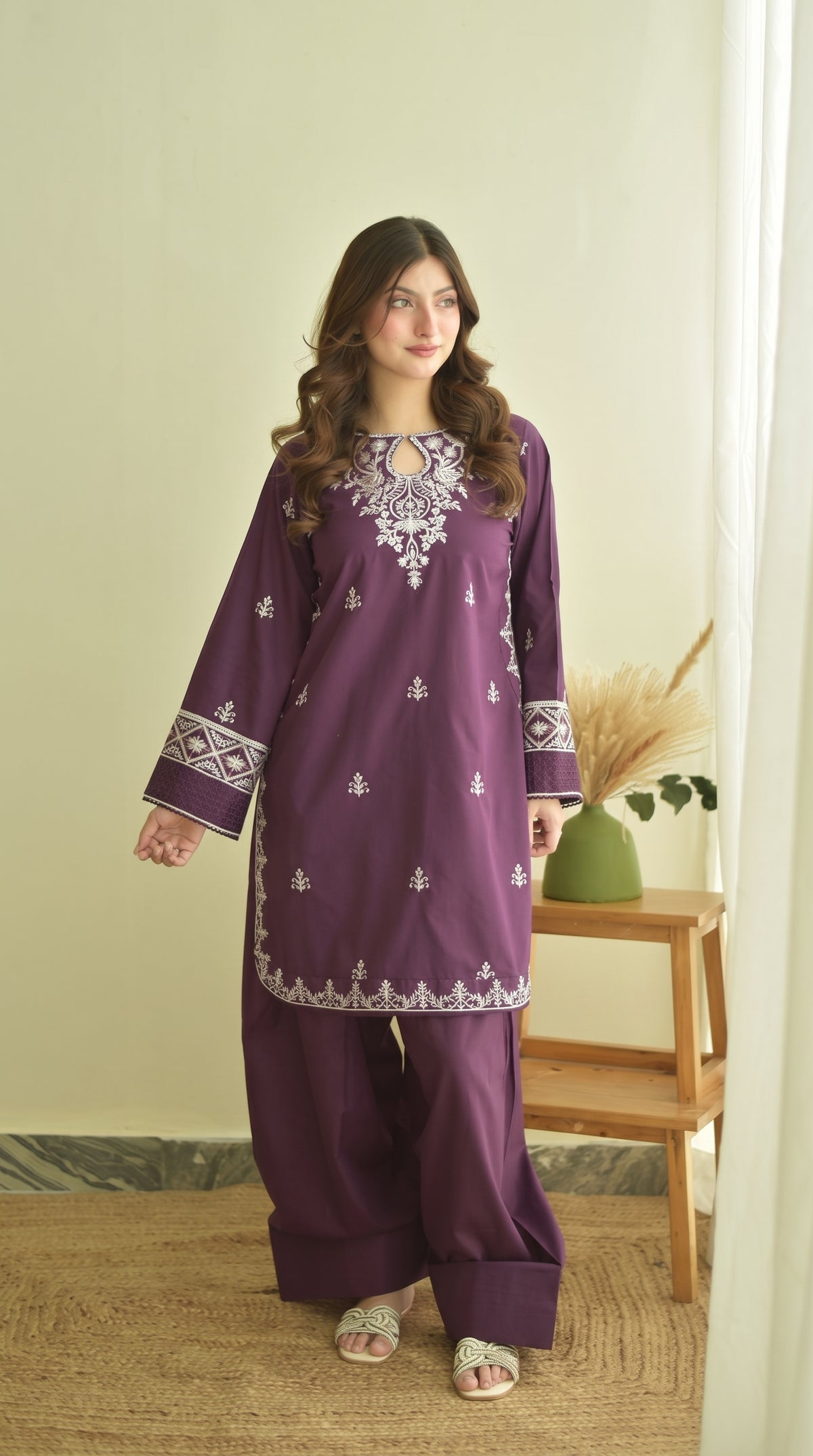RIWAQ - 2PCS EMBROIDERED UNSTITCHED DHANAK SUIT #RWQ2141