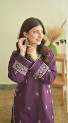 RIWAQ - 2PCS EMBROIDERED UNSTITCHED DHANAK SUIT #RWQ2141