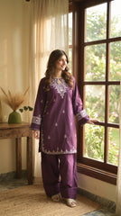 RIWAQ - 2PCS EMBROIDERED UNSTITCHED DHANAK SUIT #RWQ2141