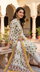 RIWAQ - 3PCS UNSTITCHED PREMIUM LAWN SUIT #RWQ305