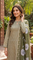RIWAQ - 3PCS UNSTITCHED PREMIUM LAWN SUIT #RWQ302