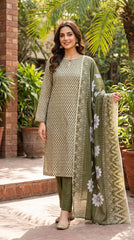 RIWAQ - 3PCS UNSTITCHED PREMIUM LAWN SUIT #RWQ302