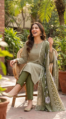 RIWAQ - 3PCS UNSTITCHED PREMIUM LAWN SUIT #RWQ302