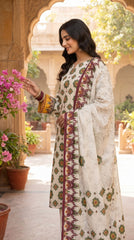 RIWAQ - 3PCS UNSTITCHED PREMIUM LAWN SUIT #RWQ312