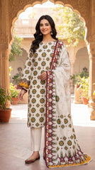 RIWAQ - 3PCS UNSTITCHED PREMIUM LAWN SUIT #RWQ312