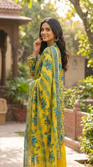 RIWAQ - 3PCS UNSTITCHED PREMIUM LAWN SUIT #RWQ313