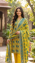 RIWAQ - 3PCS UNSTITCHED PREMIUM LAWN SUIT #RWQ313