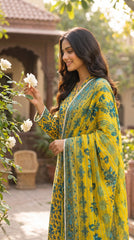 RIWAQ - 3PCS UNSTITCHED PREMIUM LAWN SUIT #RWQ313