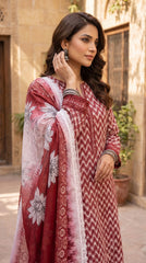 RIWAQ - 3PCS UNSTITCHED PREMIUM LAWN SUIT #RWQ318
