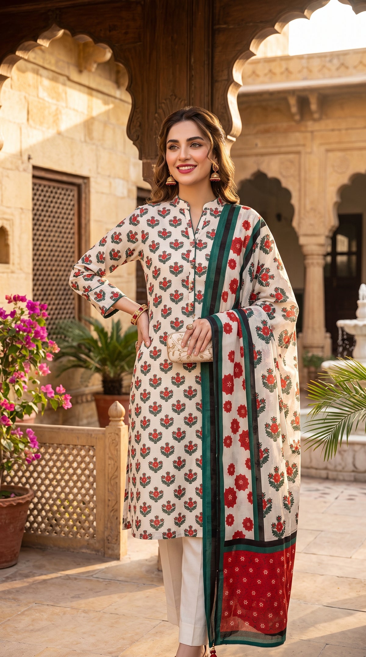 RIWAQ - 3PCS UNSTITCHED PREMIUM LAWN SUIT #RWQ319