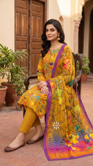RIWAQ - 3PCS UNSTITCHED PREMIUM LAWN SUIT #RWQ303
