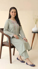 RIWAQ - 2PCS EMBROIDERED UNSTITCHED LAWN SUIT #RWQ122