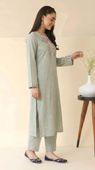 RIWAQ - 2PCS EMBROIDERED UNSTITCHED DHANAK SUIT #RWQ2122