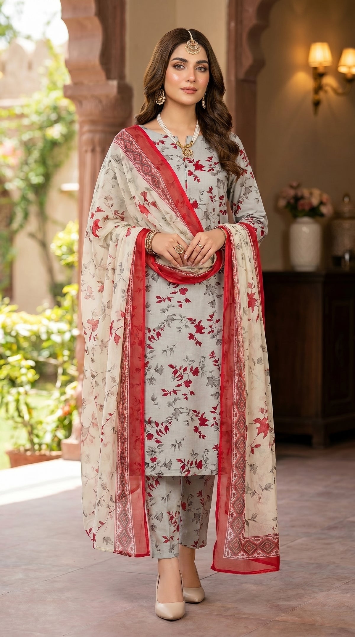 RIWAQ - 3PCS UNSTITCHED PREMIUM LAWN SUIT #RWQ040